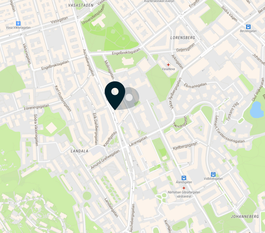 Här finns AG/AU Design på Aschebergsgatan 38 i Göteborg.